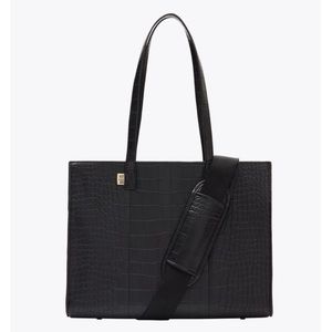 Béis Black Crocodile Work Tote